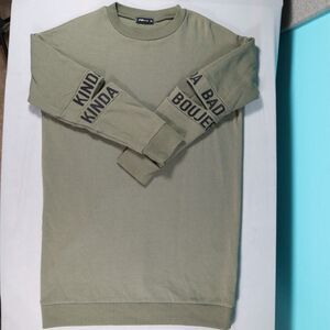 FB Sister Sweatshirt Womens Cutout Sleeves Long Length Oversize Size XL